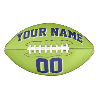 Ballon De Foot LIME GREEN NAVY ET BLANC Football Personnalisé