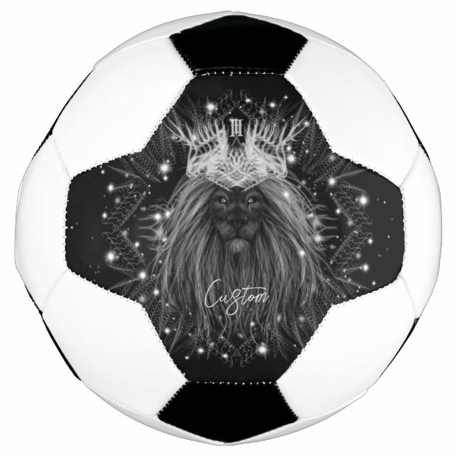 Ballon De Foot Lion d'étoile avec monogramme de couronne (Devant)