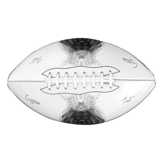 Ballon De Foot Lion noir avec couronne Antlers et monogramme (Devant)