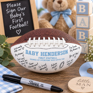 Ballon De Foot Livre d'or alternatif pour Baby Shower Bleu