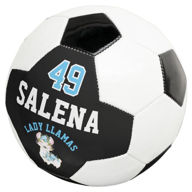 Ballon De Foot Llama de foot - Bleu, Noir et Blanc  (3/4)