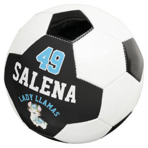 Ballon De Foot Llama de soccer - Bleu, Noir et Blanc