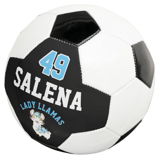 Ballon De Foot Llama de soccer - Bleu, Noir et Blanc (3/4)