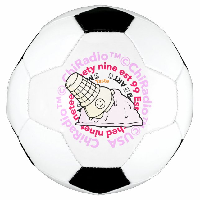 Ballon De Foot LOGO de CRÈMEglacée CHIRadio LLC (Devant)
