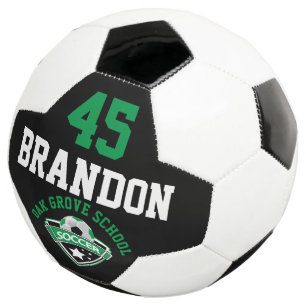 Ballon De Foot Logo de football - Vert, Noir et Blanc