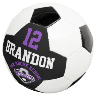 Ballon De Foot Logo de football - violet, noir et blanc