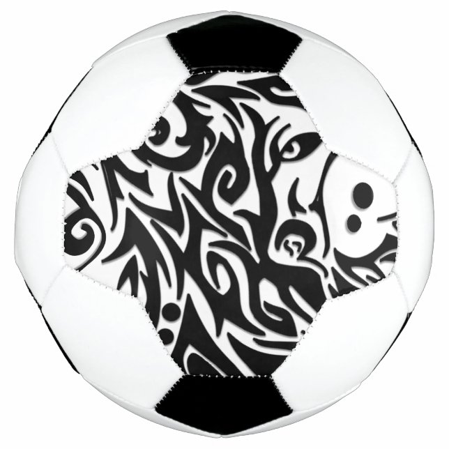 Ballon De Foot Loup tribal abstrait (Devant)