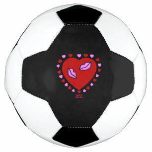 Ballon De Foot Lovely Heart Kisses Soccer Ball