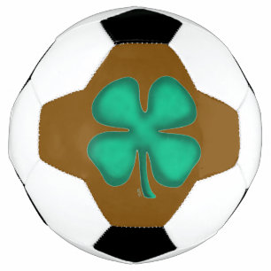 Ballon De Foot Lucky 4 Leaf irlandais Clover brun football balle