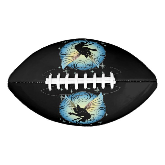 Ballon De Foot Lune de chat cosmique et étoiles (Devant)