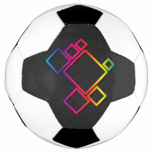 Ballon De Foot Magnifique Carrés colorés sur noir n° 1