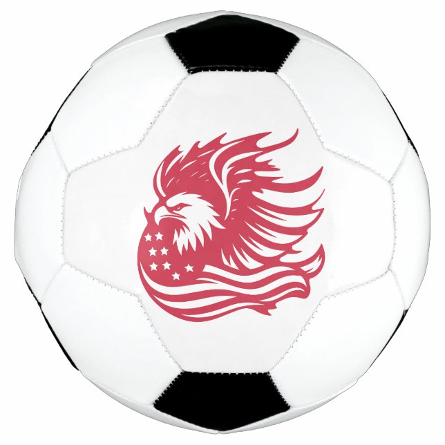 Ballon De Foot Magnifique oeuvre numérique d'aigle patriotique (Devant)