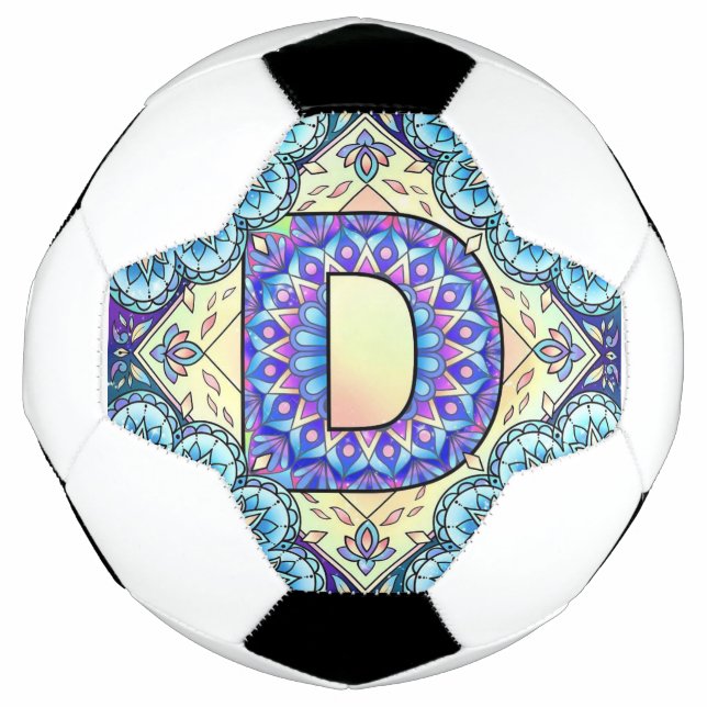 Ballon De Foot Mandala Alphabet D  (Devant)