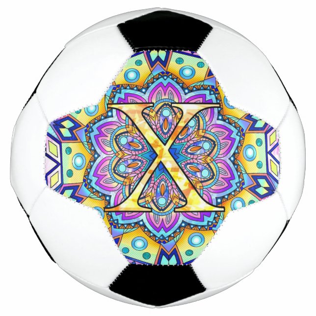 Ballon De Foot Mandala Alphabet X (Devant)