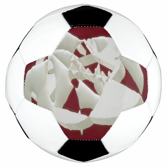 Ballon De Foot Marbre brisé abstrait art moderne prune blanche (Devant)