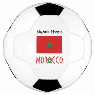 Ballon De Foot Maroc et Drapeau Marocain avec Votre Nom Football