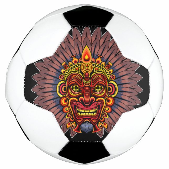 Ballon De Foot Masque rituel du roi guerrier tribal (Devant)
