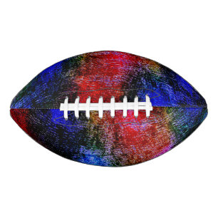 Ballon De Foot Matériau bleu et rouge peint avec 'peinture à l'hu