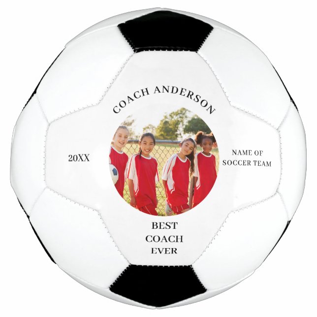 Ballon De Foot Meilleur Entraîneur Photo Nom Soccer Ball (Devant)