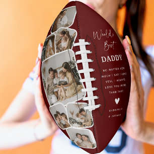 Ballon De Foot Meilleur papa du monde avec une grille photo multi