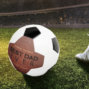 Ballon De Foot Meilleur papa en cuir marron Fête des pères vous a