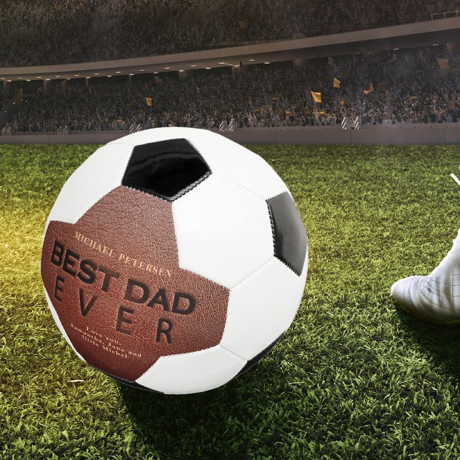 Ballon De Foot Meilleur papa en cuir marron Fête des pères vous a (Créateur téléchargé)