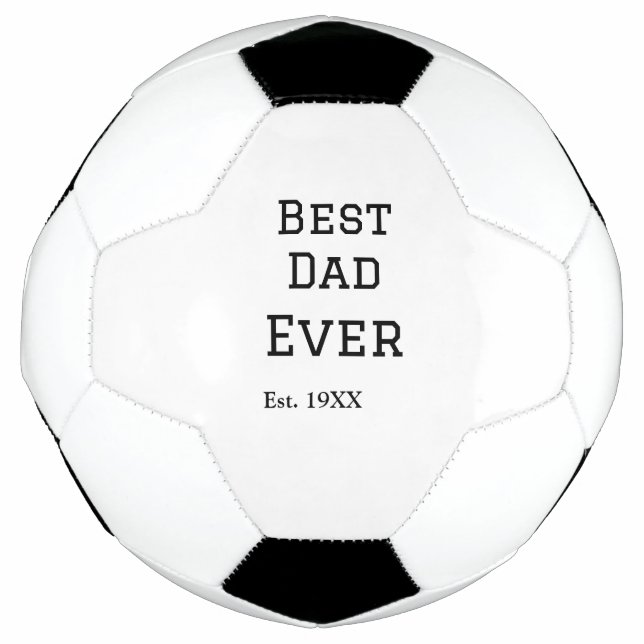 Ballon De Foot Meilleur papa jamais. Ajouter année nom de date pè (Devant)