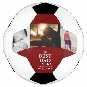 Ballon De Foot Meilleur papa Jamais Père's Day 3 Photo Collage