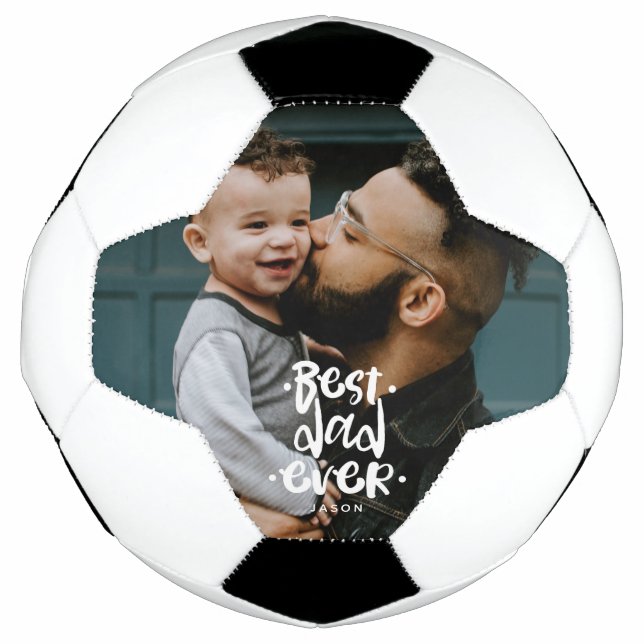 Ballon De Foot Meilleur papa jamais personnalisé Fête des pères p (Devant)