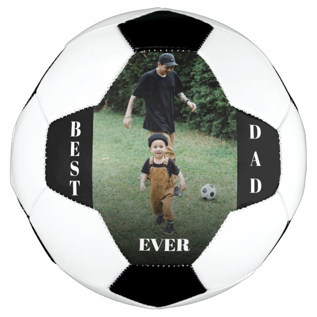 Ballon De Foot Meilleur papa jamais personnalisé photo (Devant)