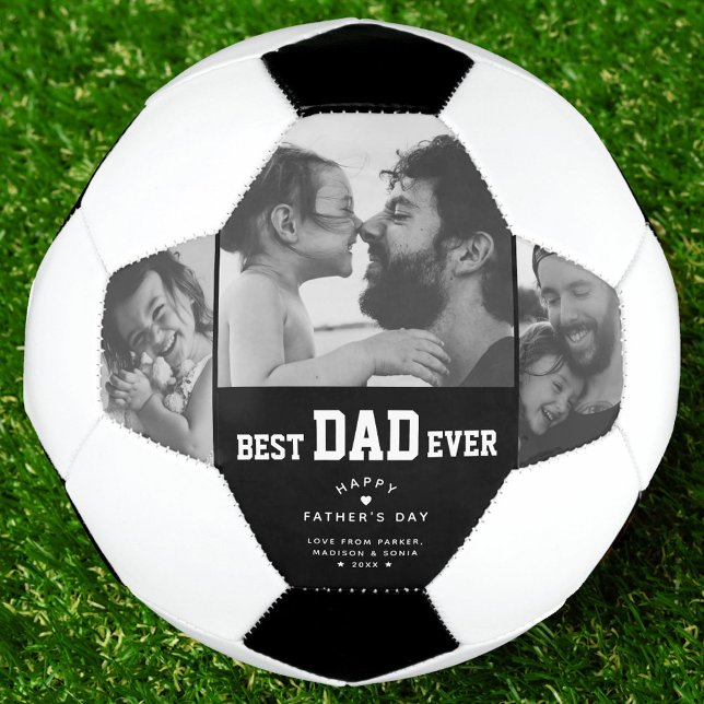 Ballon De Foot Meilleur papa Jamais Personnalisé Photo Collage Fê (Créateur téléchargé)