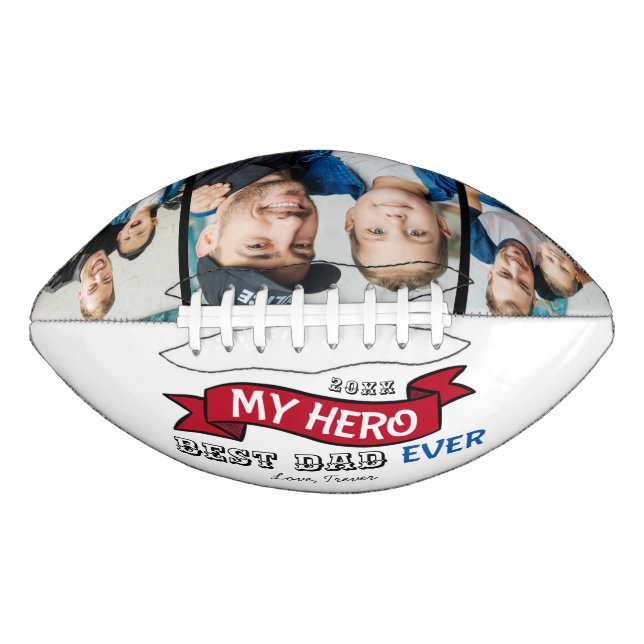 Ballon De Foot Meilleur Papa Jamais Topographie Bannière Rouge Ph (Devant)