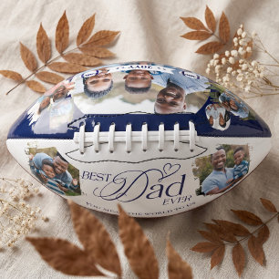 Ballon De Foot Meilleur Papa Photo Collage Cadeau Souvenir pour P