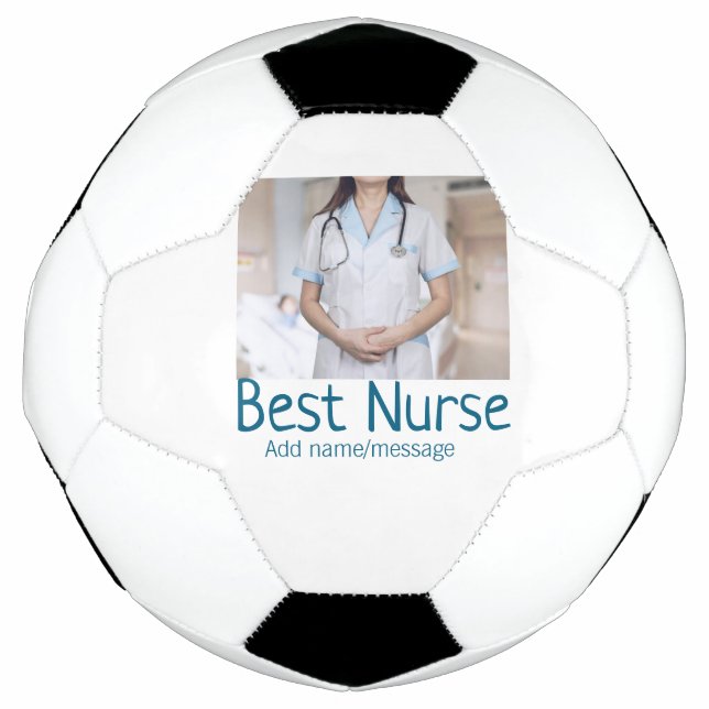 Ballon De Foot Meilleure infirmière ajouter le nom de la photo te (Devant)