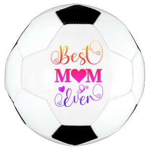 Ballon De Foot Meilleure maman jamais coloré Ombre Typographie Sc