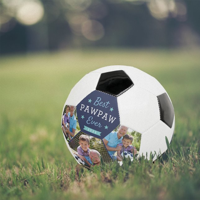 Ballon De Foot Meilleure Pawpaw jamais | Photo de grand-père pers (Créateur téléchargé)
