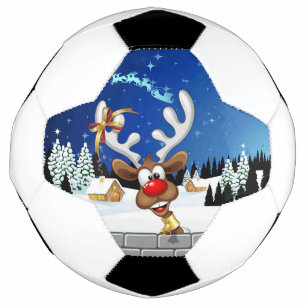Ballon De Foot Mème de Noël drôle de renne qui regarde par-dessus