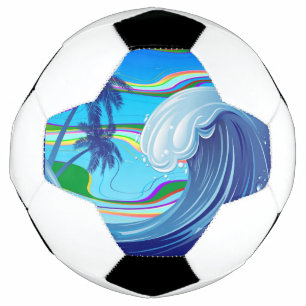 Ballon De Foot Mer Océan Grande Vague Eau