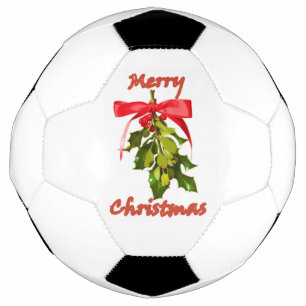 Ballon De Foot Merry Christmas mistletoe