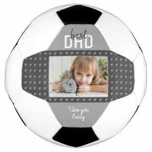 Ballon De Foot Mete Grey Heart Meilleur papa Photo Fête du Père