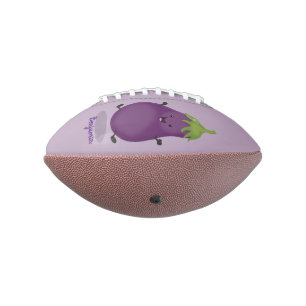 Ballon De Foot Mignonne illustration de cartoon d'aubergine heure