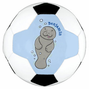 Ballon De Foot Mignonne manatée bébé avec bulles illustration
