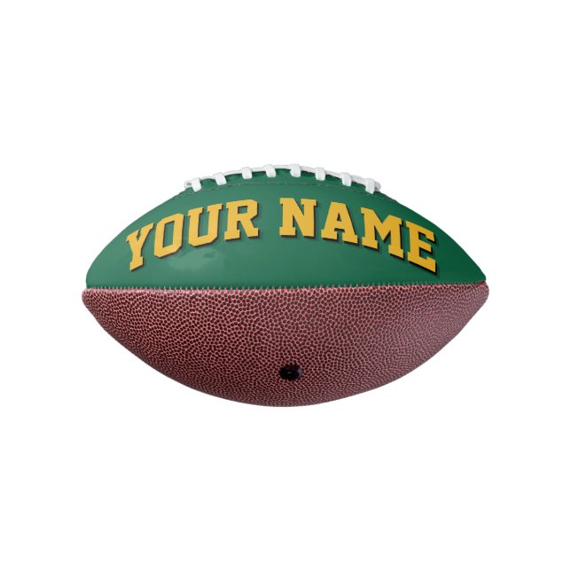 Ballon De Foot Mini GREEN AND GOLD Personalized Football (Tourné à 270°)
