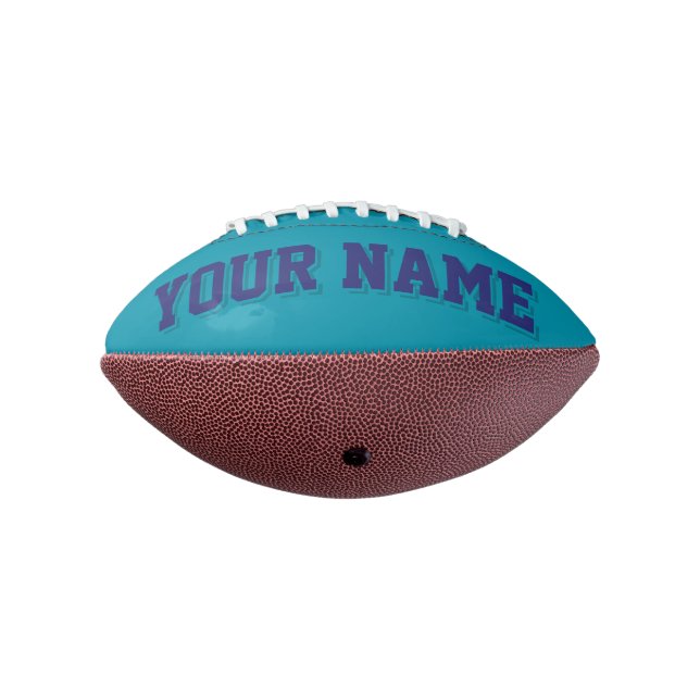 Ballon De Foot Mini TURQUOISE ET MARINE BLEU Personnalisé Footbal (Tourné à 270°)
