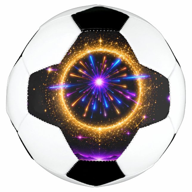 Ballon De Foot Miroir Compact Neon Galaxy (Devant)