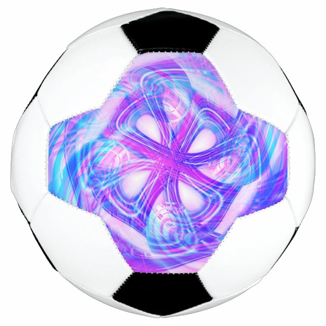Ballon De Foot Miroir Cyber-Rose et Bleu Compact (Devant)