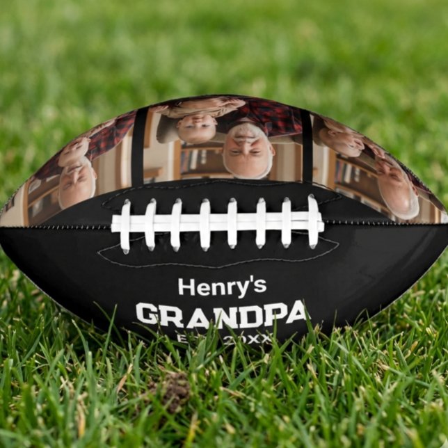 Ballon De Foot Modern Grandpa Est. Name Year 3 Photo Football (Créateur téléchargé)