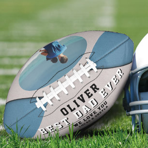 Ballon De Foot Moderne Bleu Meilleur papa Père`Jour Garde photo