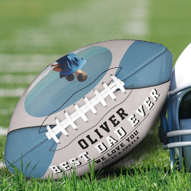 Ballon De Foot Moderne Bleu Meilleur papa Père`Jour Garde photo (Créateur téléchargé)