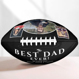 Ballon De Foot Moderne Meilleur Papa Père 3 Photo Collage noir